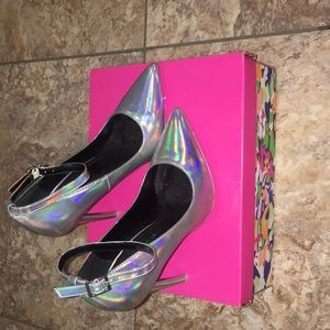 Silver chrome heels